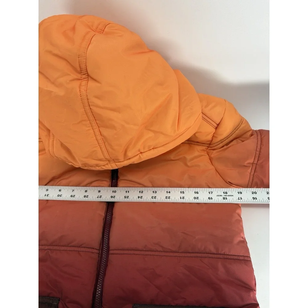 Cat & Jack Rare Goose Down Hooded Puffer Jacket Fur Lined Elbow Pads Youth XL 16
